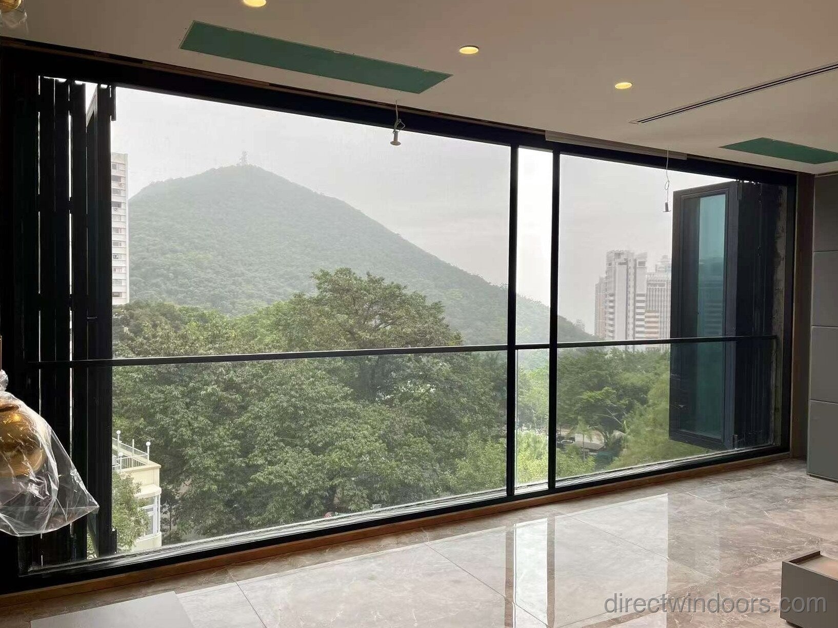 120x96 Custom Aluminum Retractable Screen Door - Single Side Lifestyle