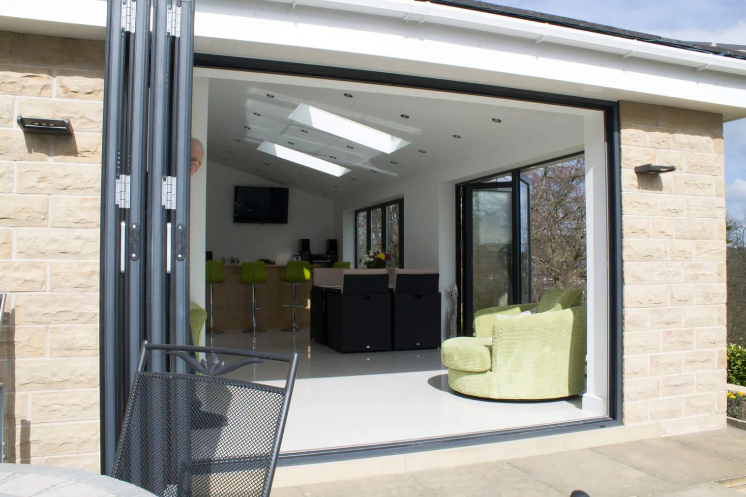 96" x 96" Custom Energy Efficient Aluminum Bifold Door — Direct WinDoors