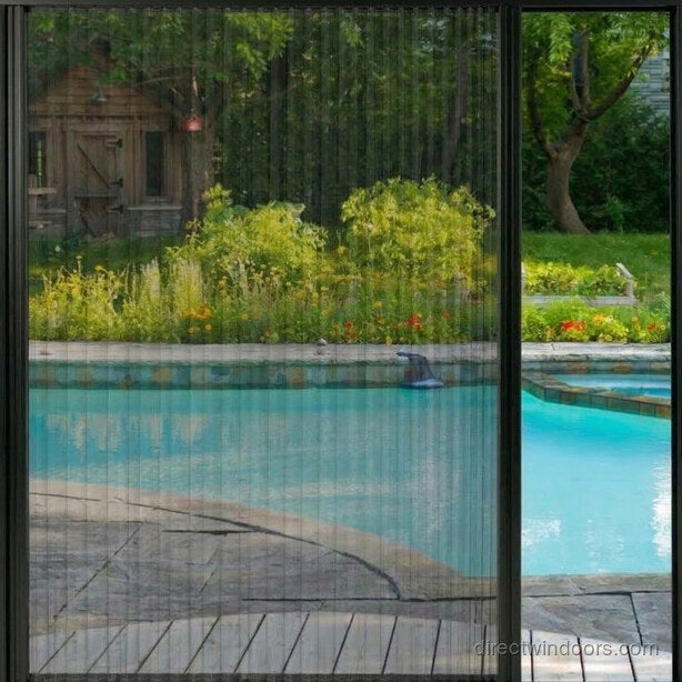 192x80 Custom Aluminum Retractable Screen Door - Mesh Detail