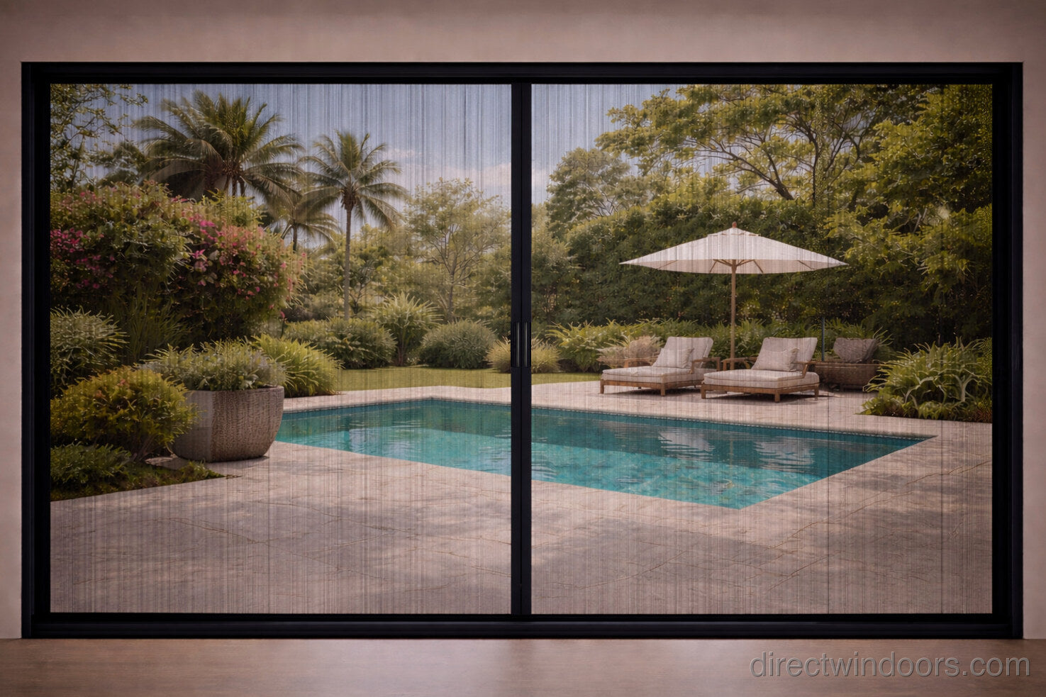 192x96 Custom Aluminum Retractable Screen Door | Direct WinDoors