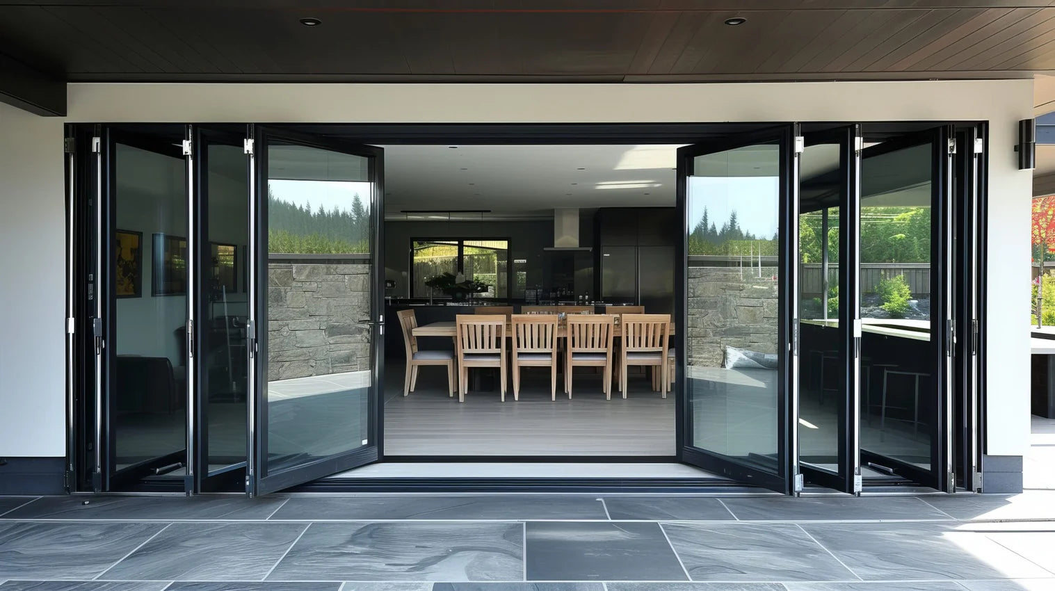 240" x 96" Custom Energy Efficient Aluminum Bifold Door — Direct WinDoors