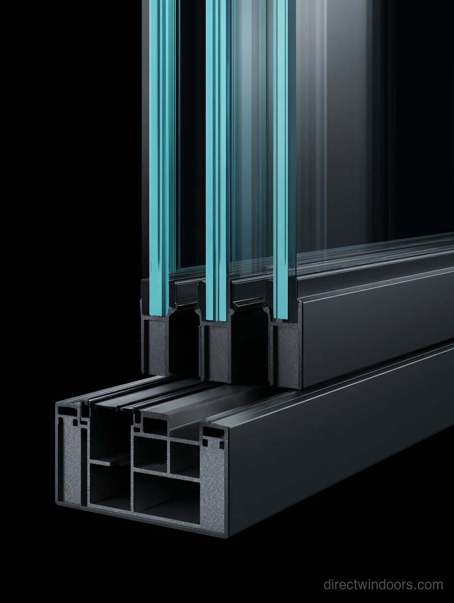 36x48 Custom Aluminum Sliding Window - Cross Section Detail