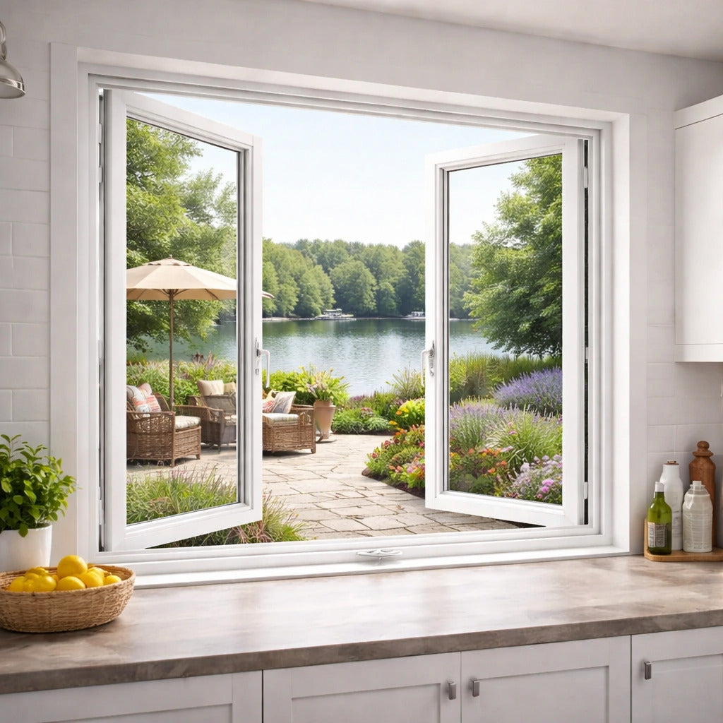 48x48 Custom Aluminum Casement Window - Side View