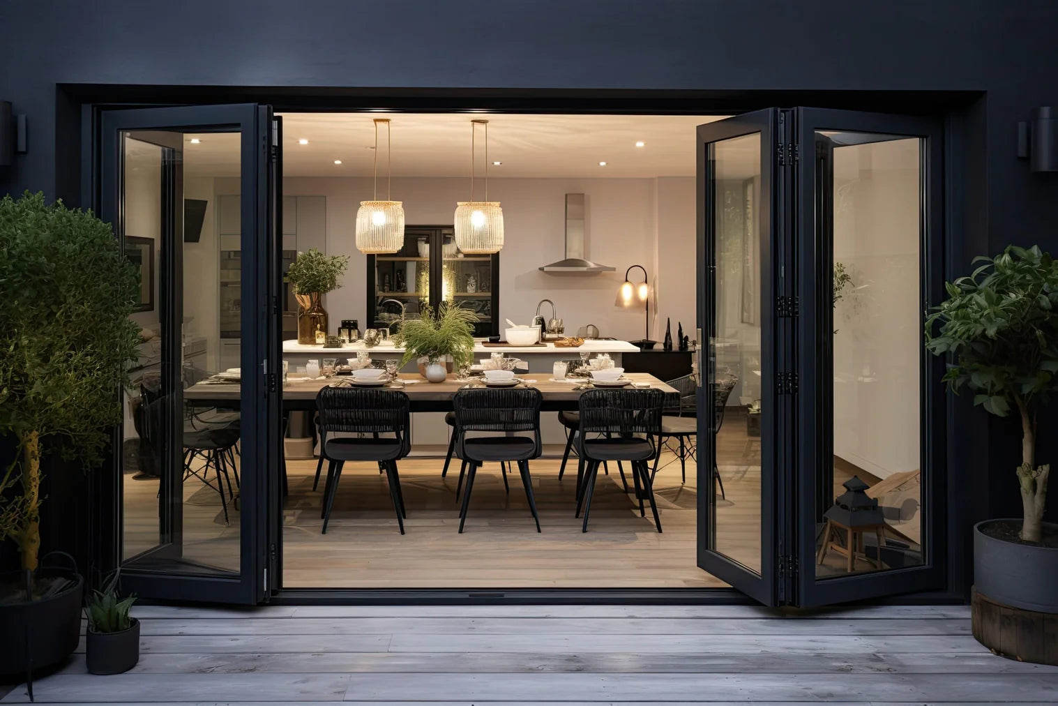 240" x 96" Custom Energy Efficient Aluminum Bifold Door — Direct WinDoors