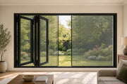 36″x48″ Custom Aluminum Retractable Screen Window — Center-Opening Lifestyle