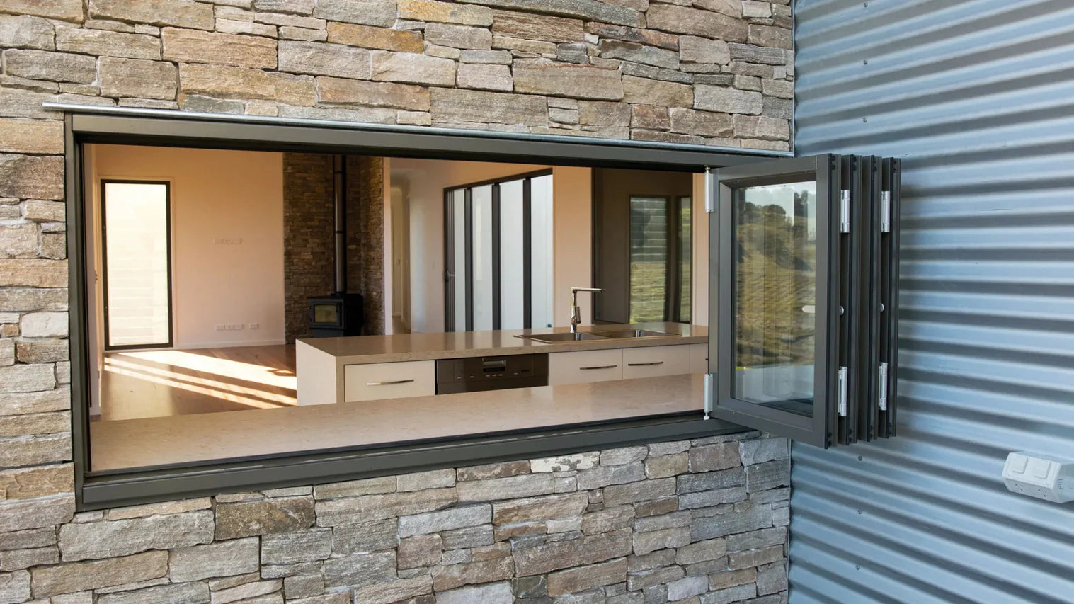 96"x48" Custom Energy Efficient Aluminum Bifold Window — Direct WinDoors