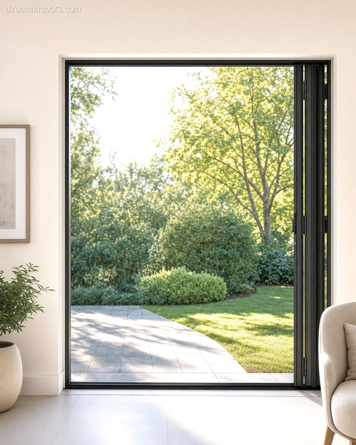 bifold door black left open 60