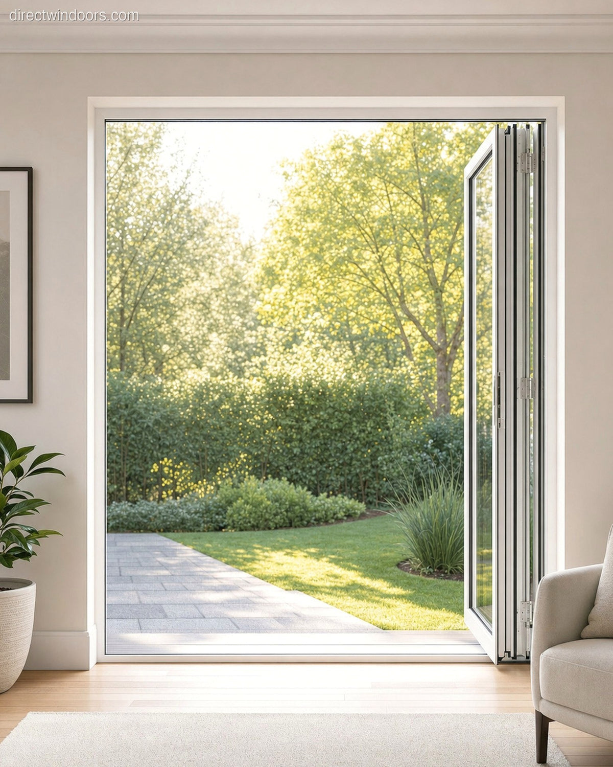 bifold door white left open 60