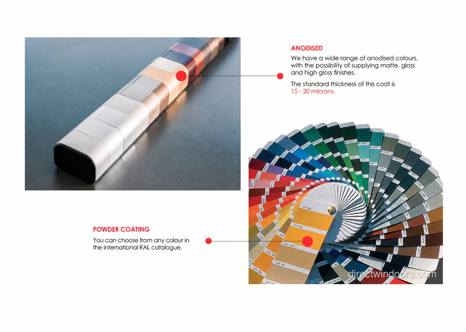 Frameless glass walls finish options — powder coat, anodised, and wood-look