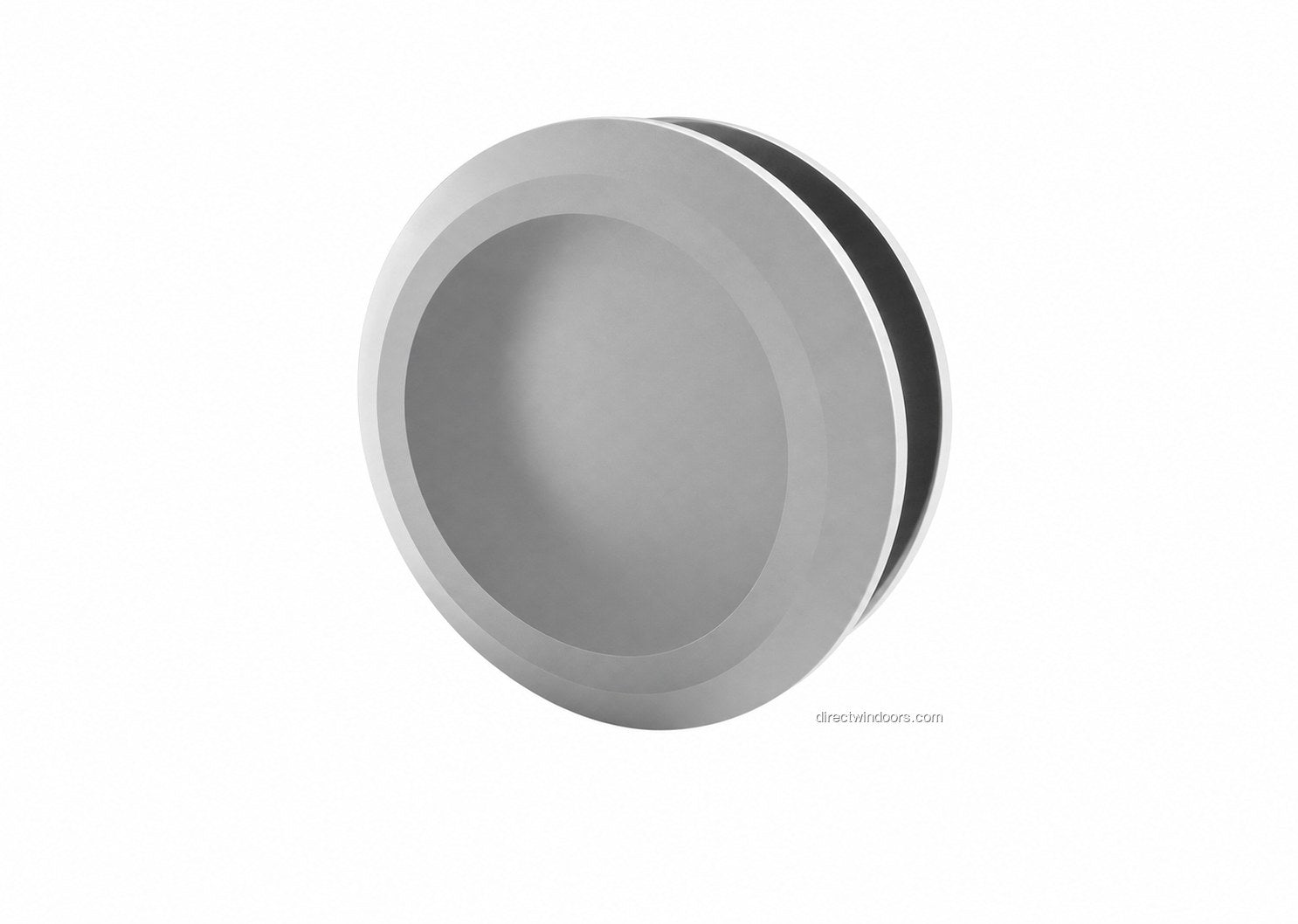 Frameless glass walls flush recessed stainless steel handle