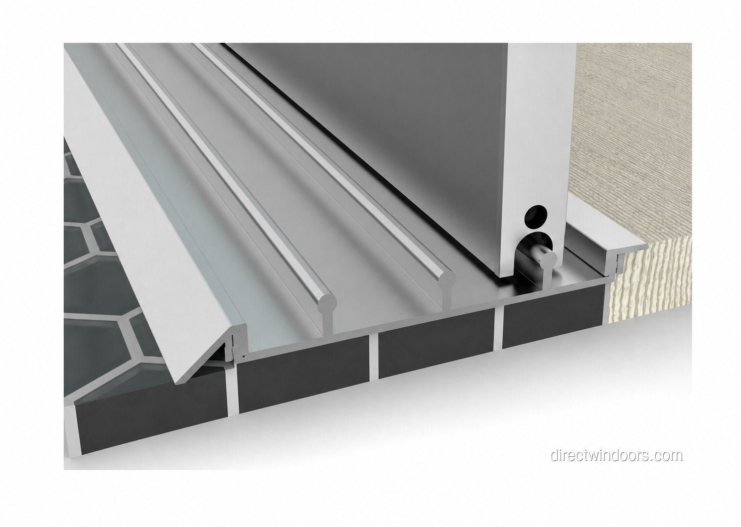 Frameless glass walls Mini system combined trim for different floor levels