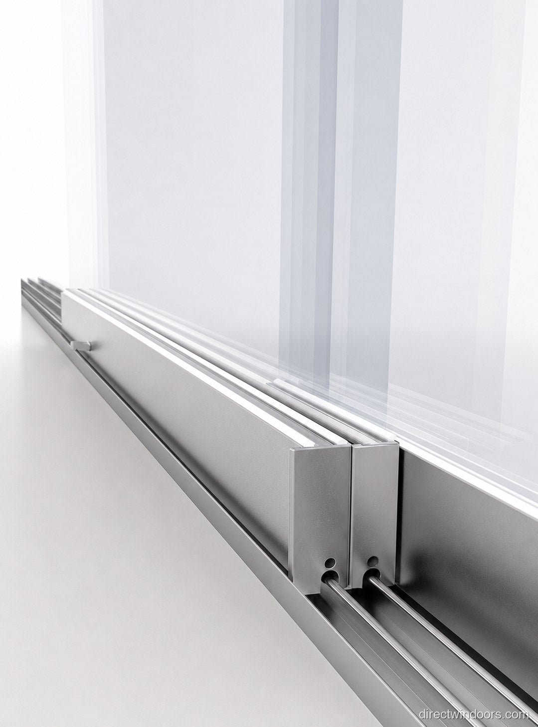 Frameless glass walls U-profile end-mount with brush seal