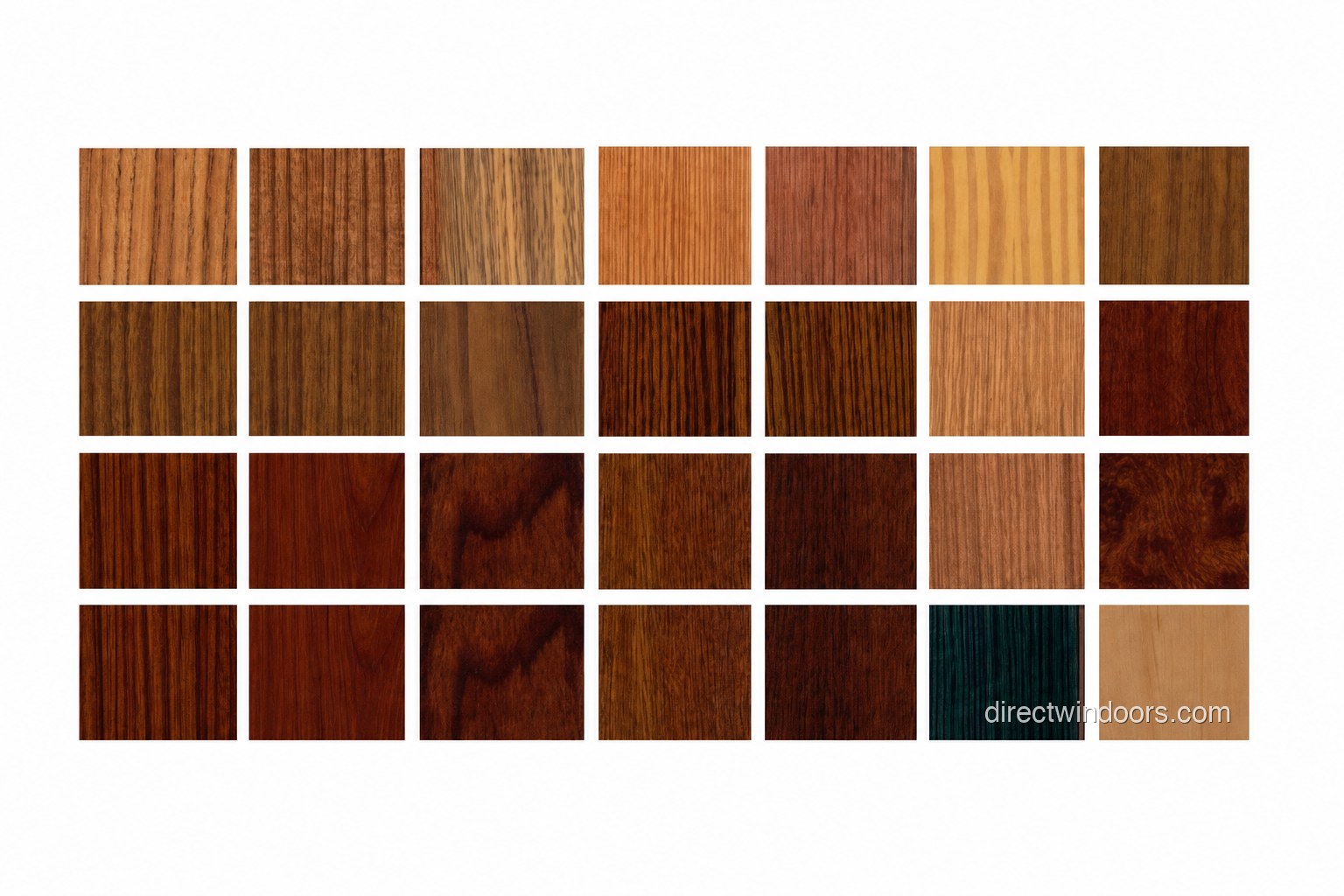 Frameless glass walls wood-look aluminum finish swatches