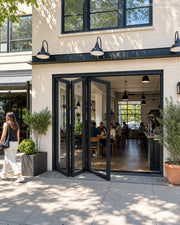 72x96 aluminum bifold door, exterior view