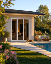 96x80 aluminum bifold door, exterior view